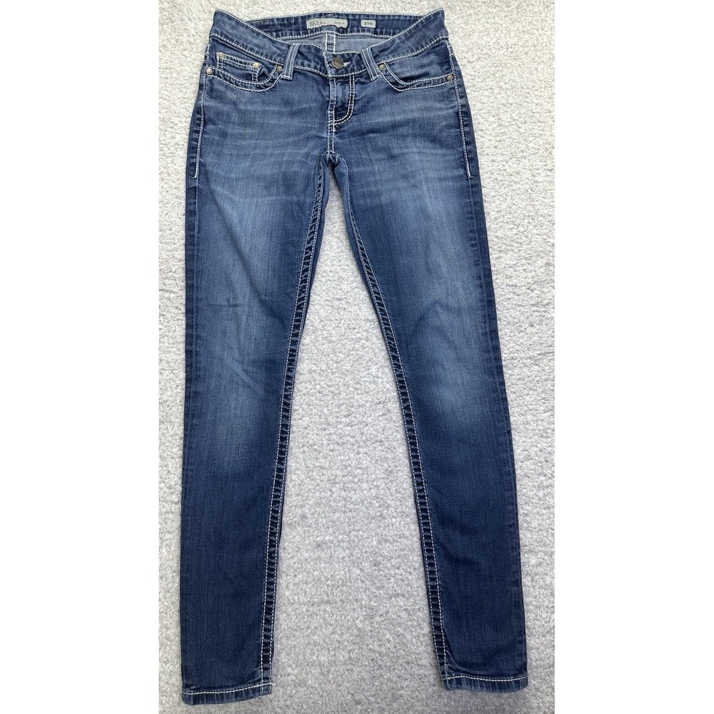 BKE Stella Women's Jeans 27x31 Blue Low Rise Stretch Straight Leg Denim
